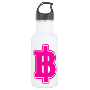 PINK BAHT SIGN ฿ thailändischer ฿ Trinkflasche