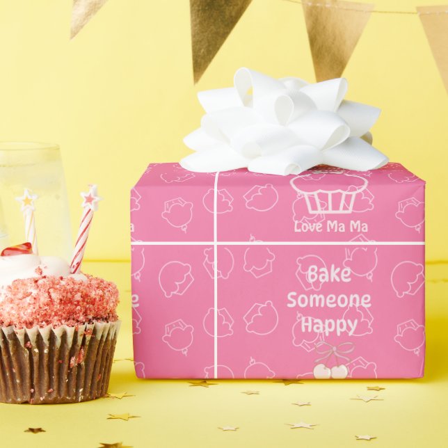 Pink bake jemand glücklich geschenkpapier (Geburtstagsparty)
