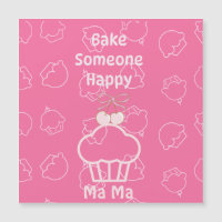 Pink bake jemand glücklich Magnetic-Karte