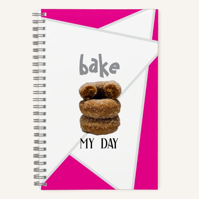 Pink Bake My Day SpirituosenNotebook Notizbuch (Vorderseite)