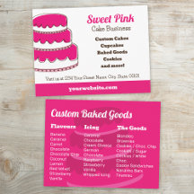 Pink Bakery Postcard mit Back Menu Geschmacksricht