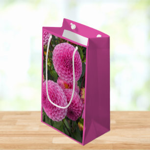 Pink Ball Dahlias Floral Kleine Geschenktüte