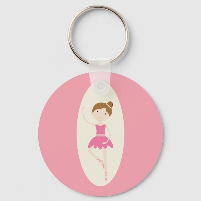 Pink Ballerina 1 Schlüsselanhänger (Vorderseite)