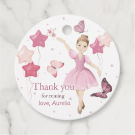 Pink Ballerina Geburtstag Danke Ihnen für Tags Geschenkanhänger