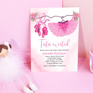 Pink Ballerina Girl Babydusche Einladung