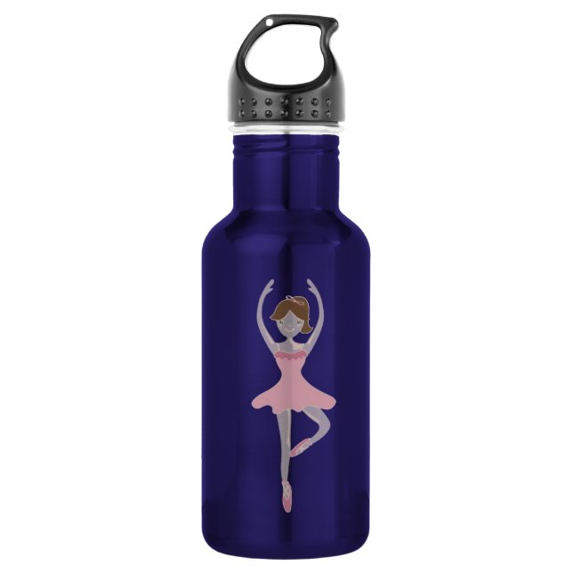 Pink Ballerina Girl Trinkflasche (Vorderseite)
