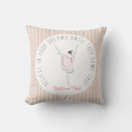 Pink Ballerina Individuelle Name Glaube Träume ges Kissen