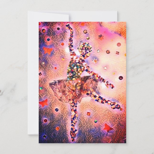 Pink Ballerina Niedlich Dancing Girl Custom Card (Vorderseite)