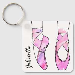 Pink Ballerina Personalisiert Ballet Schlüsselanhänger