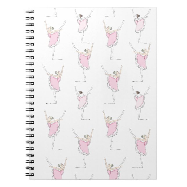 Pink Ballerina Pink Dancer Girl Notizblock (Vorderseite)