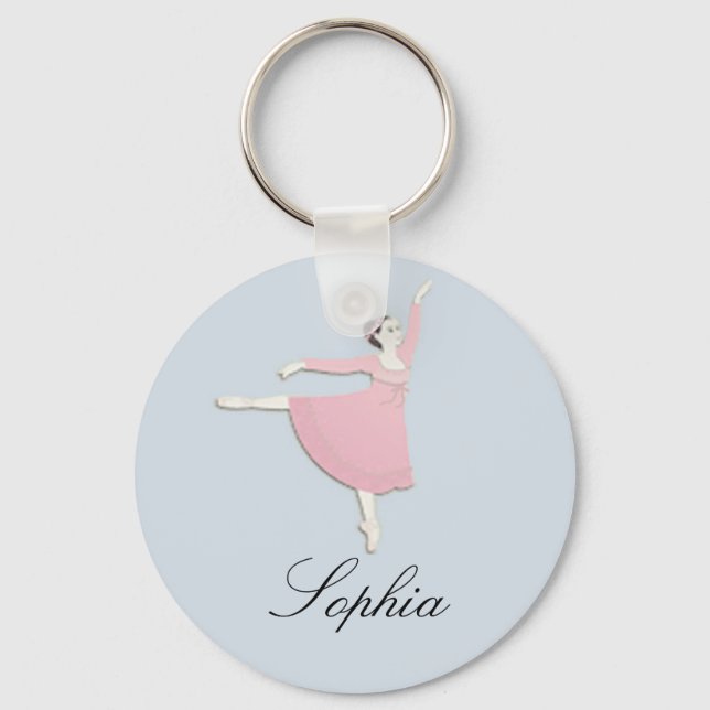 Pink Ballerina Schlüsselanhänger individuell einst (Vorderseite)