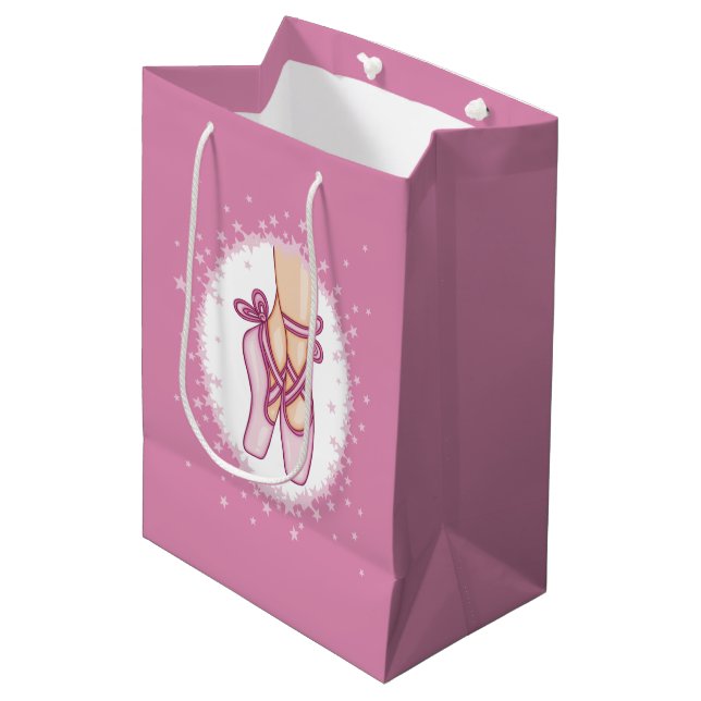 Pink ballerina shoes mittlere geschenktüte (Vorderseite Schrägansicht)