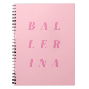 Pink Ballerina Textdesign für Balletttänzer Notizblock