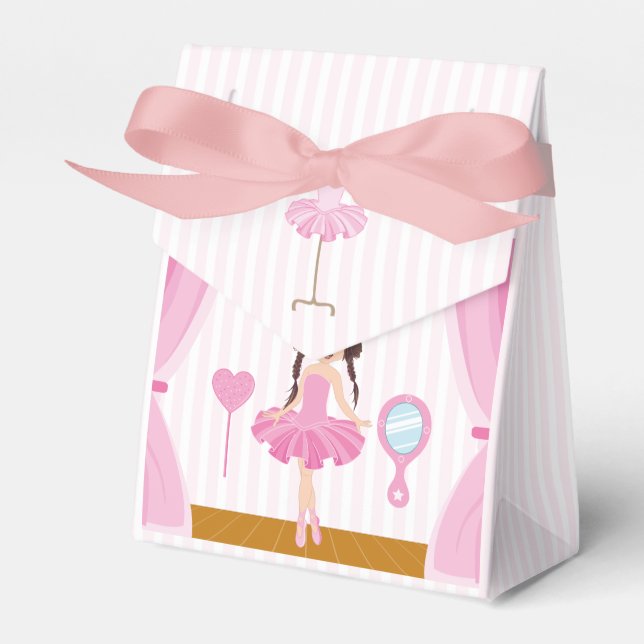Pink Ballerina theme Birthday Party Gast Danke Geschenkschachtel (Vorderseite)