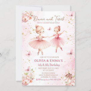 Pink Ballerina Tu Tu Schwester Geschwister Party Einladung