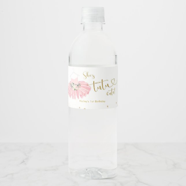 Pink Ballerina Tutu Baby Dusche Wasser Flasche Eti (Vorderseite)