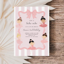 Pink Ballerina Tutu Cute Birthday Invitation