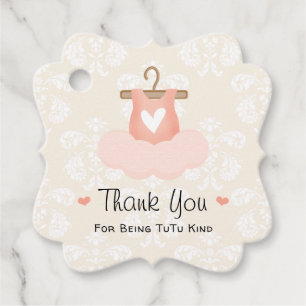 Pink Ballerina Tutu Kinderdusche Danke Geschenkanhänger