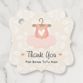 Pink Ballerina Tutu Kinderdusche Danke Geschenkanhänger