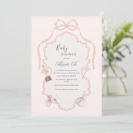 Pink Ballerina Whimsical Baby Shower Einladung