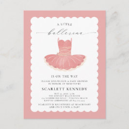 Pink BalleriTutu Baby Girl Kinderdusche Einladung Postkarte