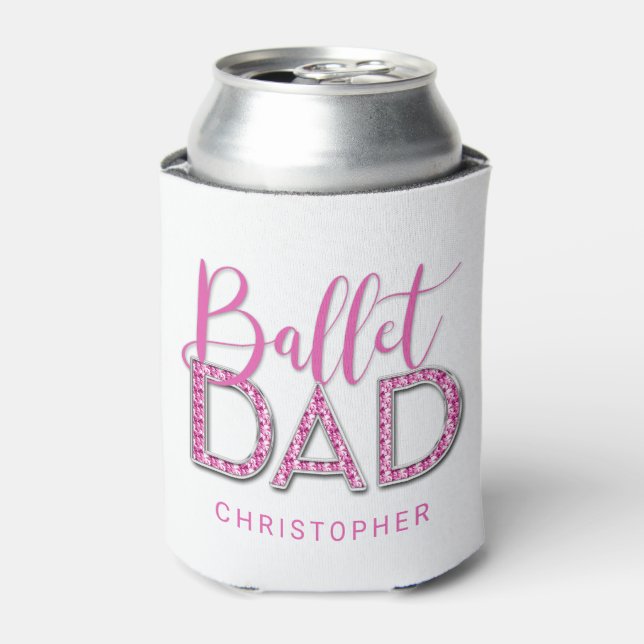 Pink Ballet Dance Vater Sparkle Diamond Chrome Dosenkühler (Kanne Vorderseite)