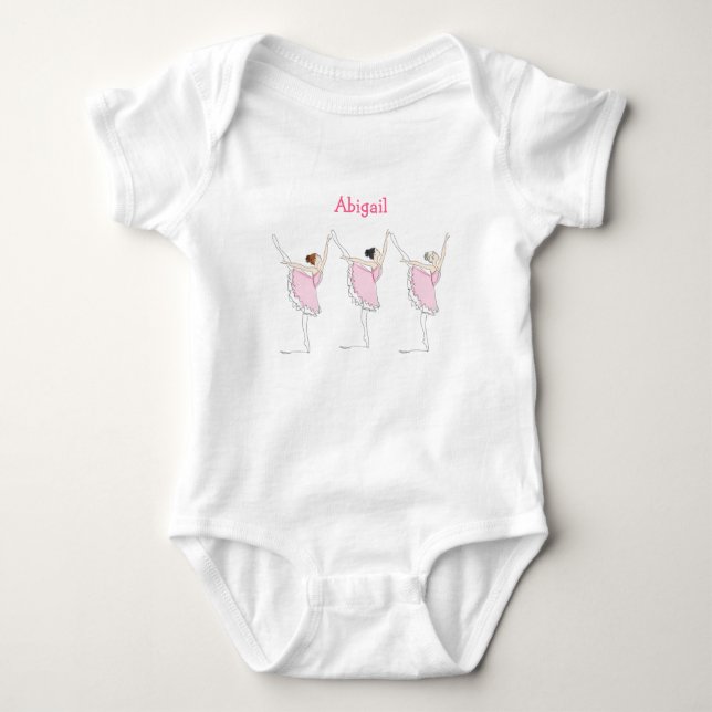 Pink Ballet Dancers Baby Strampler (Vorderseite)