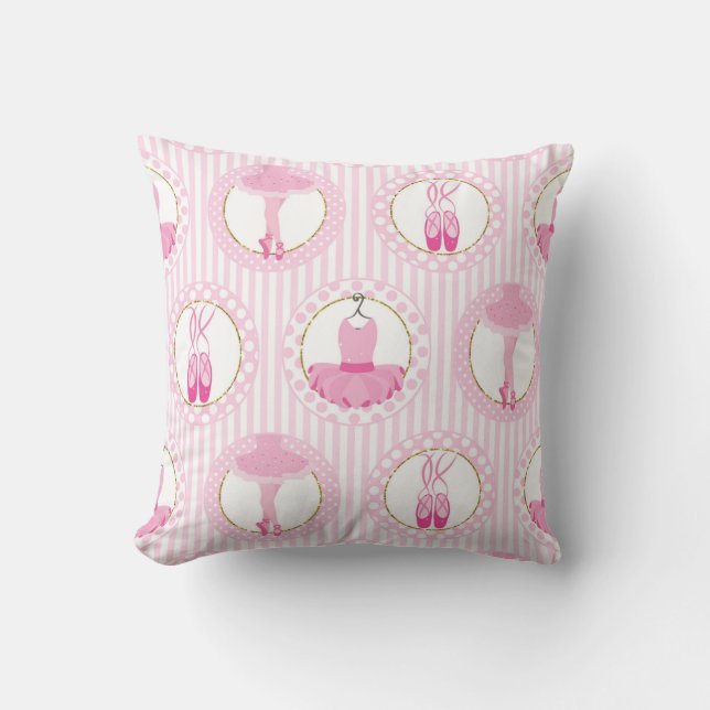 Pink Ballet Dancing - Ballerina Tutu Dancer Kissen (Vorderseite)