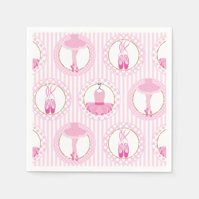 Pink Ballet Dancing - Ballerina Tutu Dancer Serviette (Vorderseite)