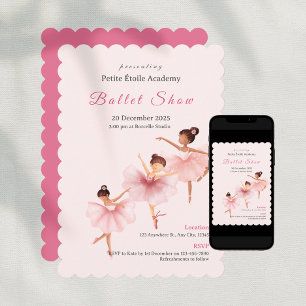 Pink Ballet-Schul-Kinder Tanzshow Einladung