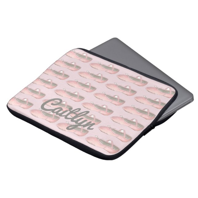 Pink Ballet Shoe Personalisiert Tanzlehrer Tänzeri Laptopschutzhülle (Vorne Oben)