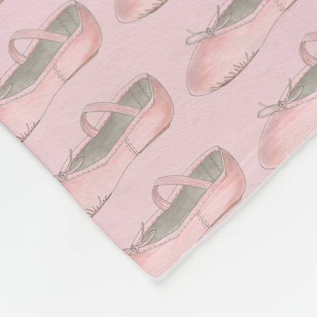 Pink Ballet Shoe Slipper Ballerina Tanzlehrer Fleecedecke (Ecke)