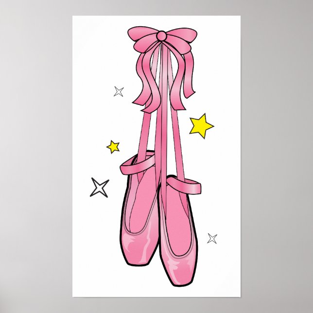 Pink Ballet Shoes Tied Together with a Bow Poster (Vorne)