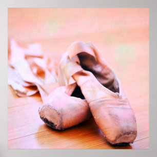 Pink Ballet Slipper Pointe Shoes Tanzvorlage Poster
