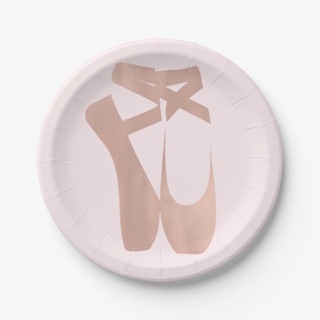 Pink Ballet Slippers Ballerina Geburtstagsparty Pappteller (Vorderseite)