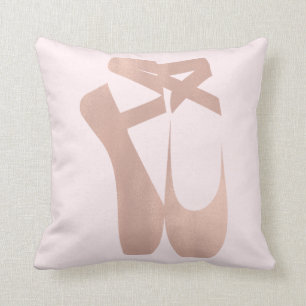 Pink Ballet Slippers Ballerina Rose Gold Bedroom Kissen