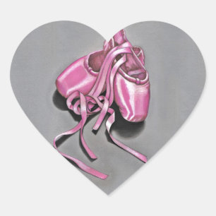 Pink Ballet Slippers Herz-Aufkleber