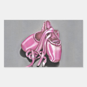 Pink Ballet Slippers Rechteckiger Aufkleber