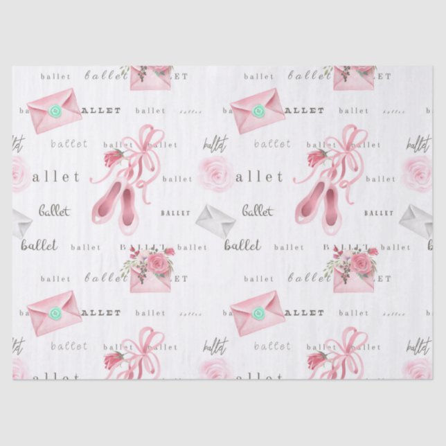 Pink Ballet Slippers Seidenpapier (Vorderseite)