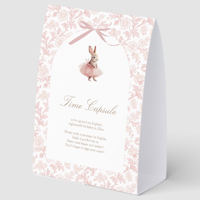 Pink Ballet Some Bunny Time Capsule Tischaufsteller (Vorderseite)