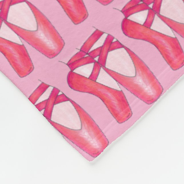 Pink Ballet Toe Shoes Tanzlehrer Ballerina Fleecedecke (Ecke)