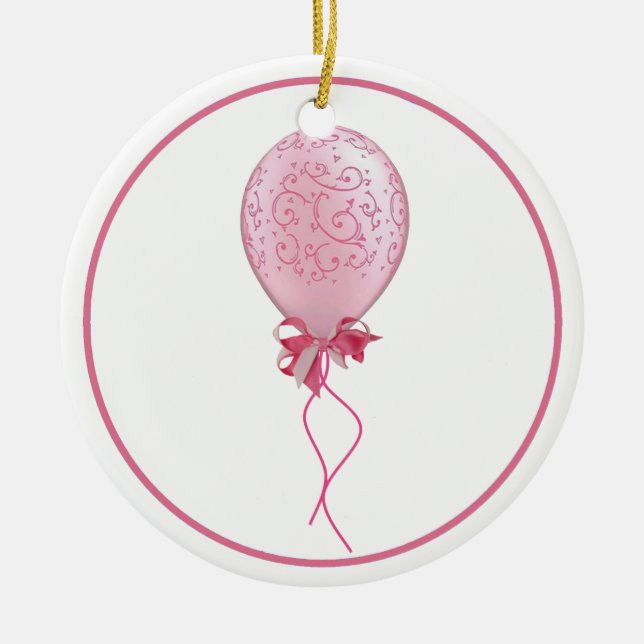 Pink Balloon 2 Keramikornament (Vorne)