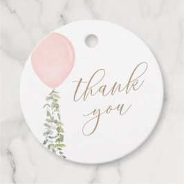 Pink Balloon Baby Dusche Danke Geschenkanhänger