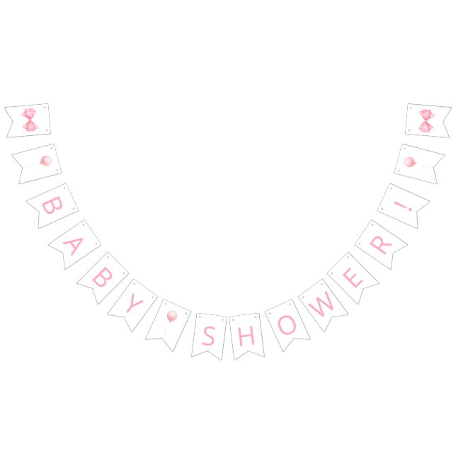 Pink Balloon Babydusche Wimpelkette (Alle)