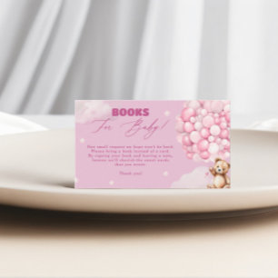Pink Balloon Bärenbücher für Baby Girl Baby Dusche Begleitkarte