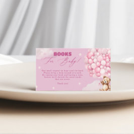 Pink Balloon Bärenbücher für Baby Girl Baby Dusche Begleitkarte