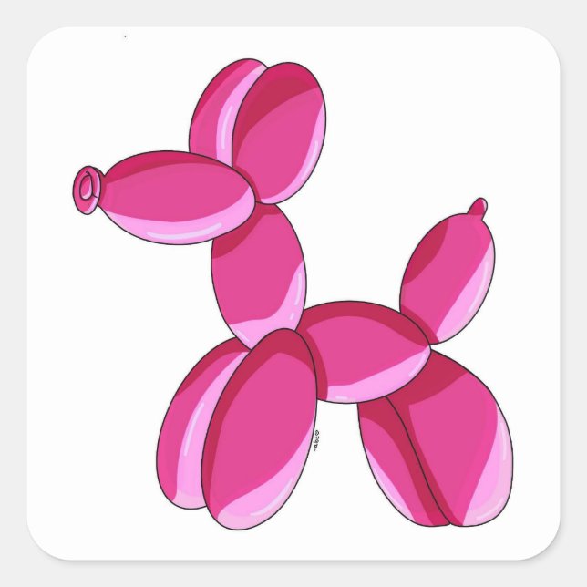 Pink Balloon Docking-Aufkleber Quadratischer Aufkleber (Vorderseite)
