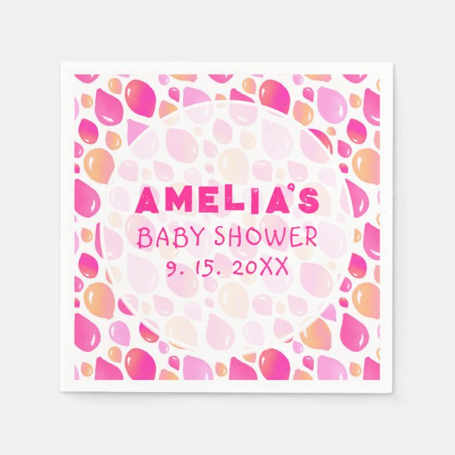Pink Balloon Pattern Baby Girl Baby Dusche Serviette (Vorderseite)
