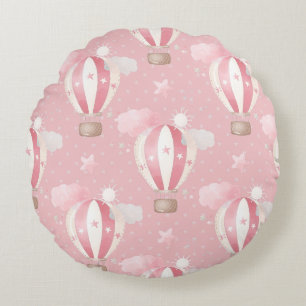 Pink Balloons Muster Rundes Kissen