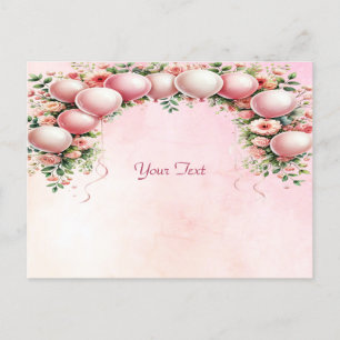 Pink Balloons Postkarte